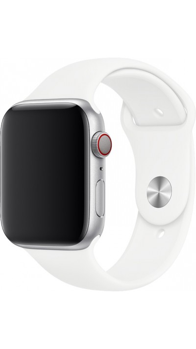 Bracelet sport en silicone blanc - Apple Watch 42mm / 44mm / 45mm