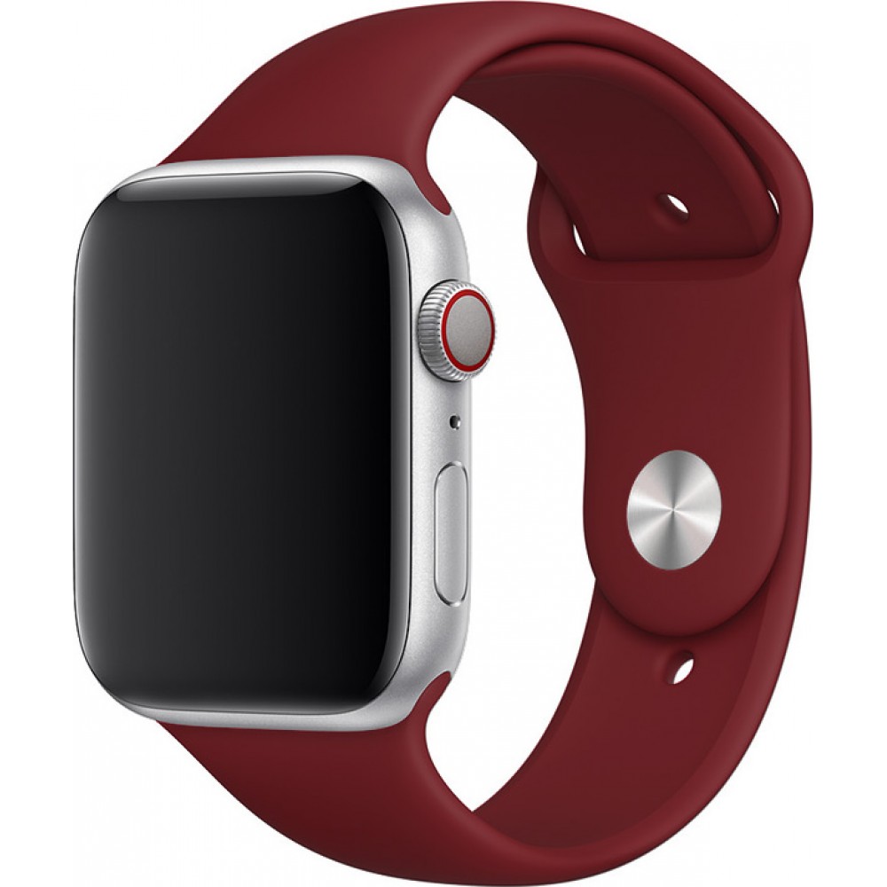 Bracelet sport en silicone rouge bordeau - Apple Watch 38mm / 40mm / 41mm