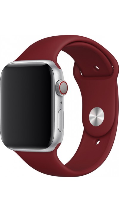 Bracelet sport en silicone rouge bordeau - Apple Watch 38mm / 40mm / 41mm