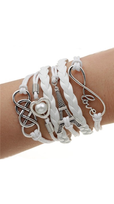 Bracelet sweet Tour Eiffel - Blanc