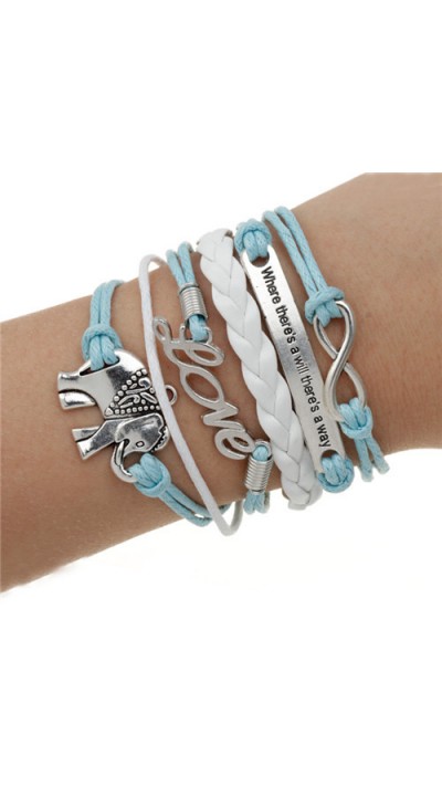 Bracelet sweet elephant - Bleu clair