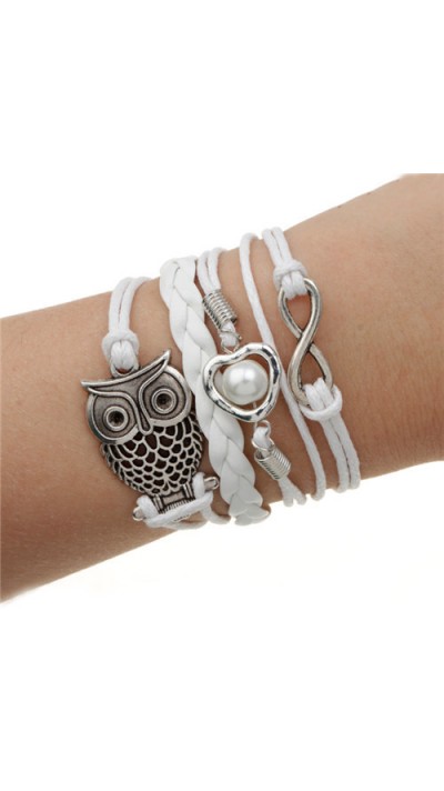 Armband sweet owl - Weiss