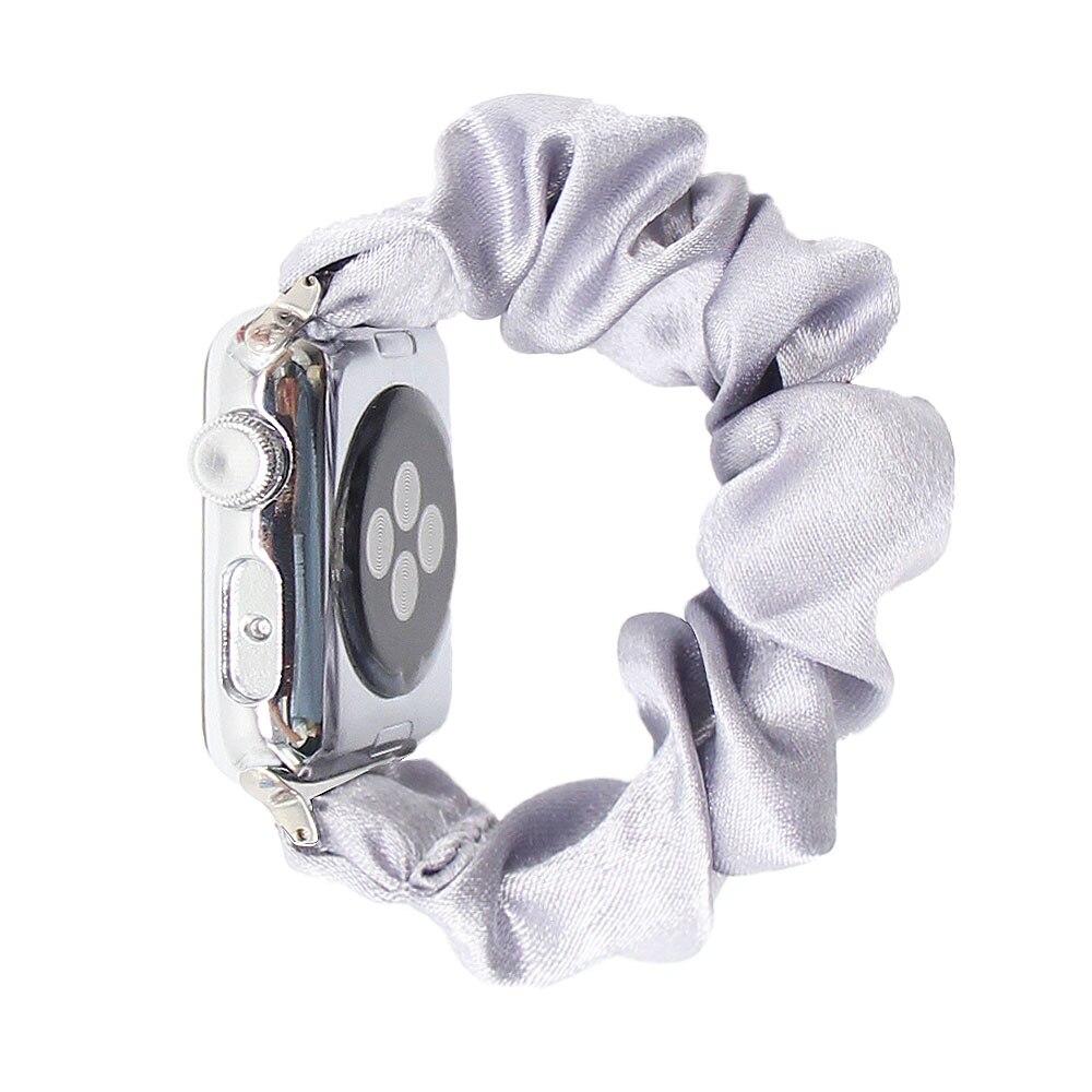 Scrunchie Stoffarmband silber - Apple Watch 38mm / 40mm / 41mm