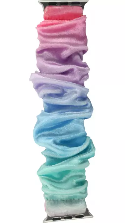 Bracelet tissu chouchous dégradé rose bleu - Apple Watch 38mm / 40mm / 41mm