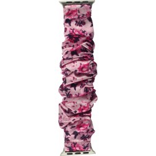 Blumen scrunchies Stoffarmband rosa - Apple Watch 42mm / 44mm / 45mm
