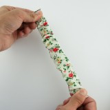Bracelet tissu chouchous fleurs rouge - Apple Watch 42mm / 44mm / 45mm