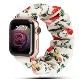 Bracelet tissu chouchous fleurs rouge - Apple Watch 38mm / 40mm / 41mm