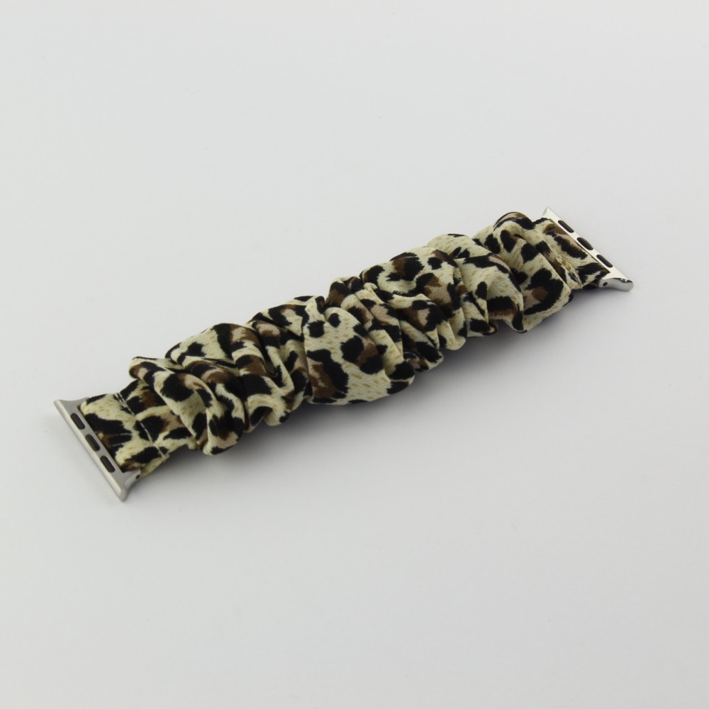 Stoff Ersatz Armband Scrunchie leopard - Apple Watch 42mm / 44mm / 45mm