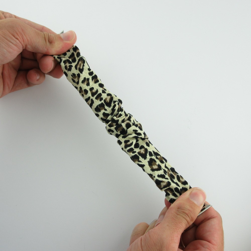 Stoff Ersatz Armband Scrunchie leopard - Apple Watch 42mm / 44mm / 45mm