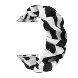 Bracelet tissu chouchous lignes noir blanc - Apple Watch 42mm / 44mm / 45mm