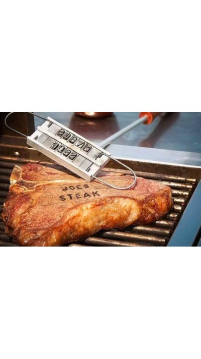 Fer à marquer viande et légumes pour gril - Branding Iron Cow-boy BBQ à l'américaine