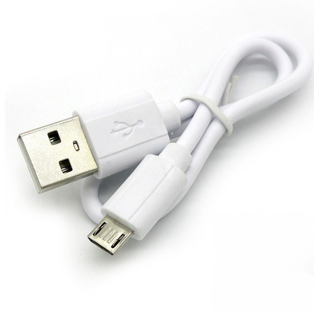 Câble chargeur (30cm) USB-A vers Micro USB - Blanc