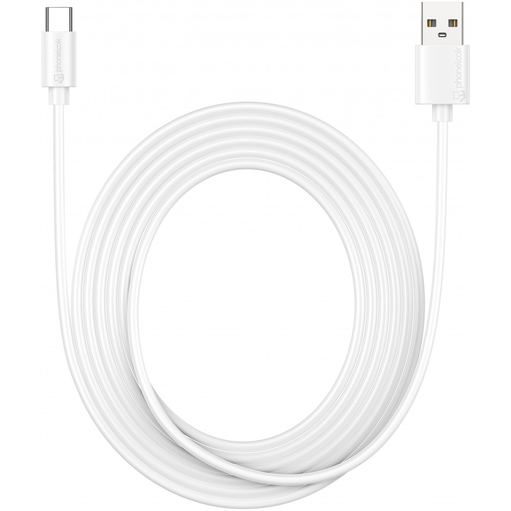 Langes Ladekabel (3 Meter) USB-C auf USB-A - PhoneLook - Weiss