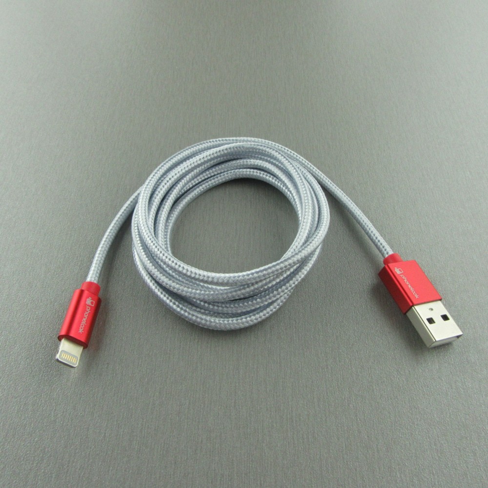 Câble Lightning (1.5 m) iPhone vers USB - Nylon argent PhoneLook