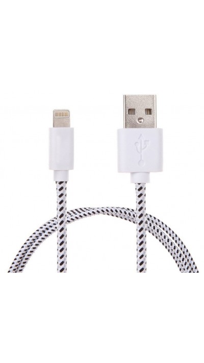 Câble Lightning corde blanc iPhone