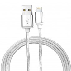 Câble iPhone (1.5 m) Lightning vers USB-A - Nylon metal - Argent