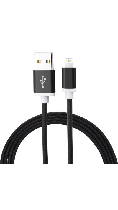 iPhone Kabel (1.5 m) Lightning auf USB-A - Nylon metal - Schwarz