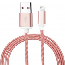 iPhone Kabel (1.5 m) Lightning auf USB-A - Nylon metal - Rosa