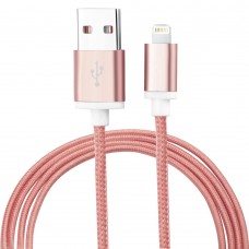 Câble iPhone (1.5 m) Lightning vers USB-A - Nylon metal - Rose