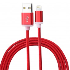 iPhone Kabel (1.5 m) Lightning auf USB-A - Nylon metal - Rot