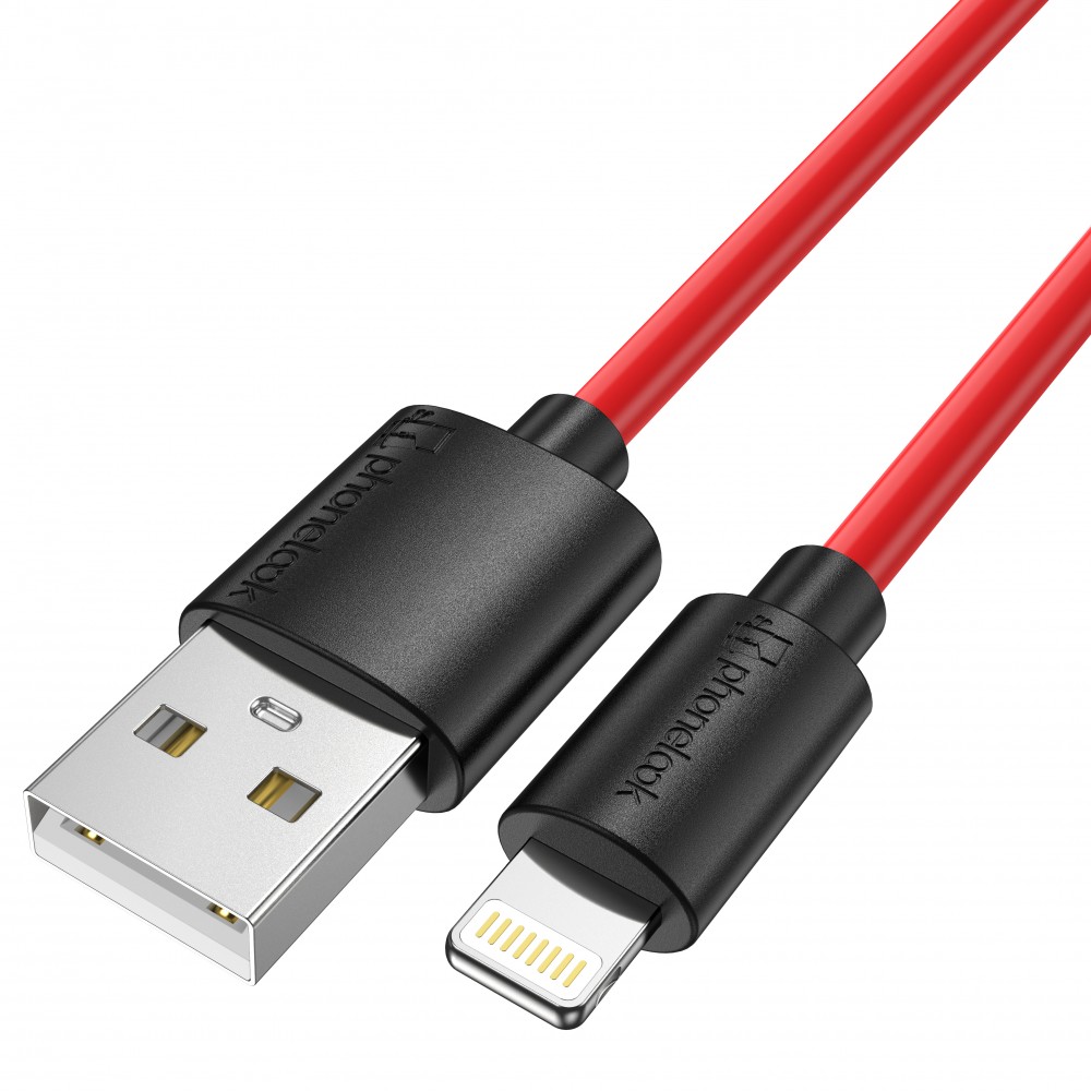 iPhone Kabel (1 m) Lightning auf USB-A - PhoneLook schwarz/- Rot