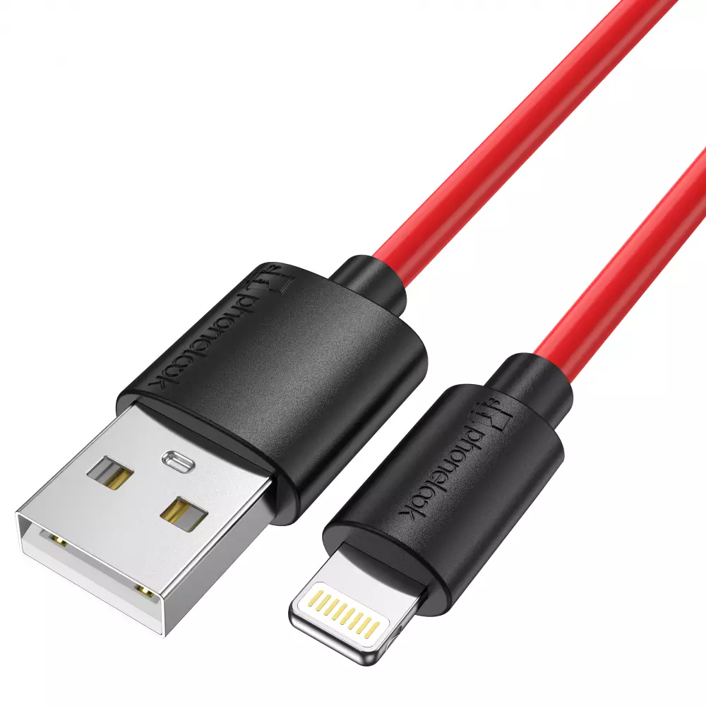 Câble iPhone (1 m) Lightning vers USB-A - PhoneLook noir/- Rouge