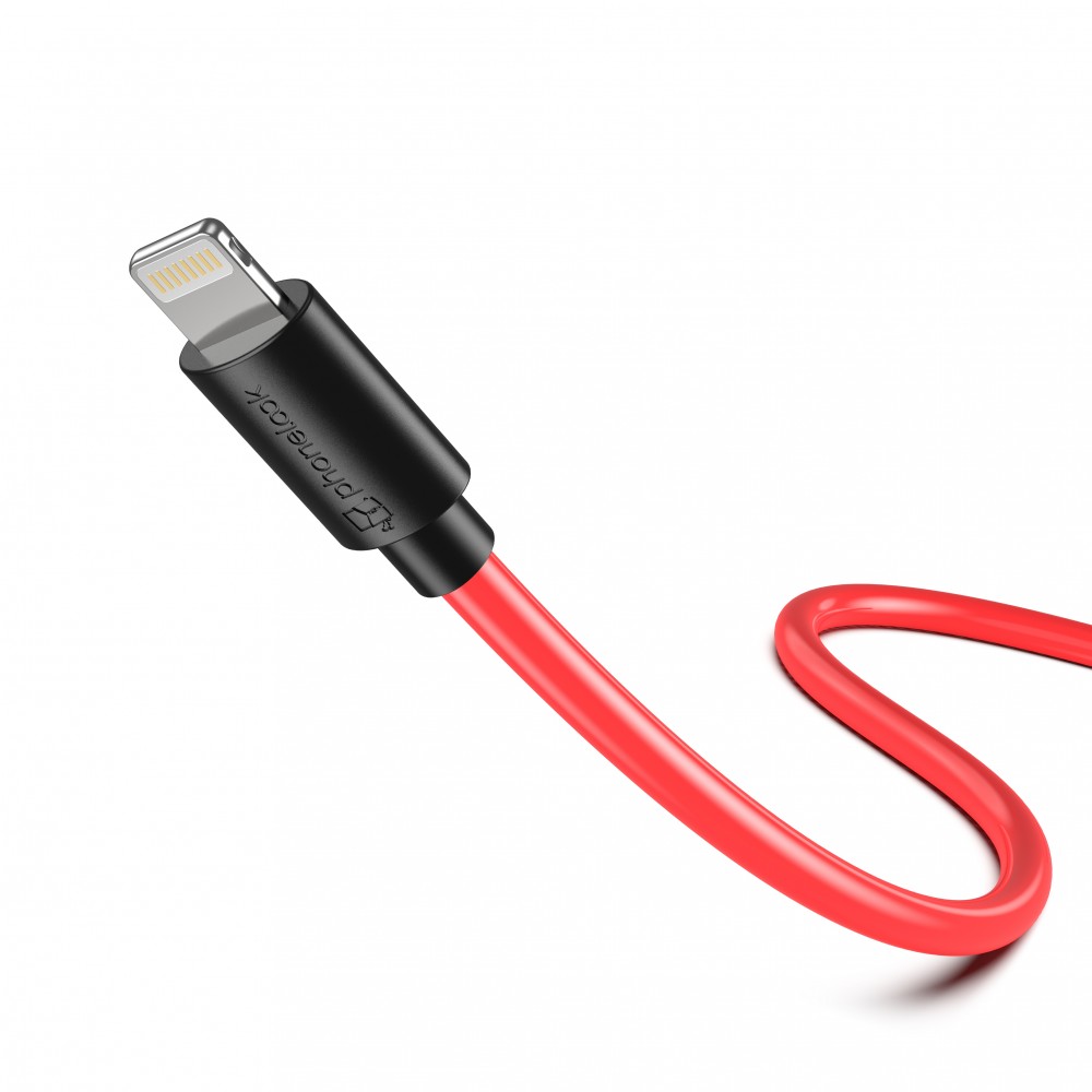 iPhone Kabel (1 m) Lightning auf USB-A - PhoneLook schwarz/- Rot