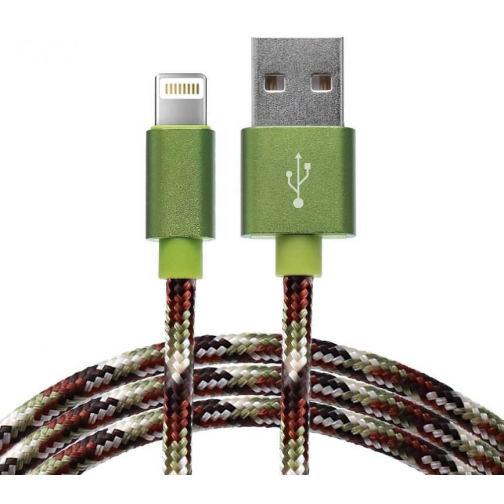 iPhone Kabel (1 m) Lightning auf USB-A - Nylon Tarnung