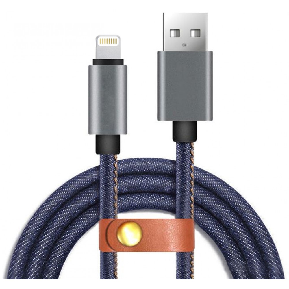 Câble iPhone (1 m) Lightning vers USB-A - Denim Jeans Look