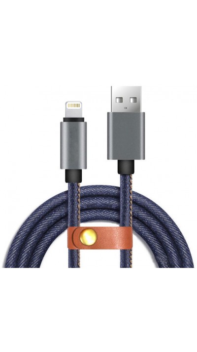 Câble iPhone (1 m) Lightning vers USB-A - Denim Jeans Look