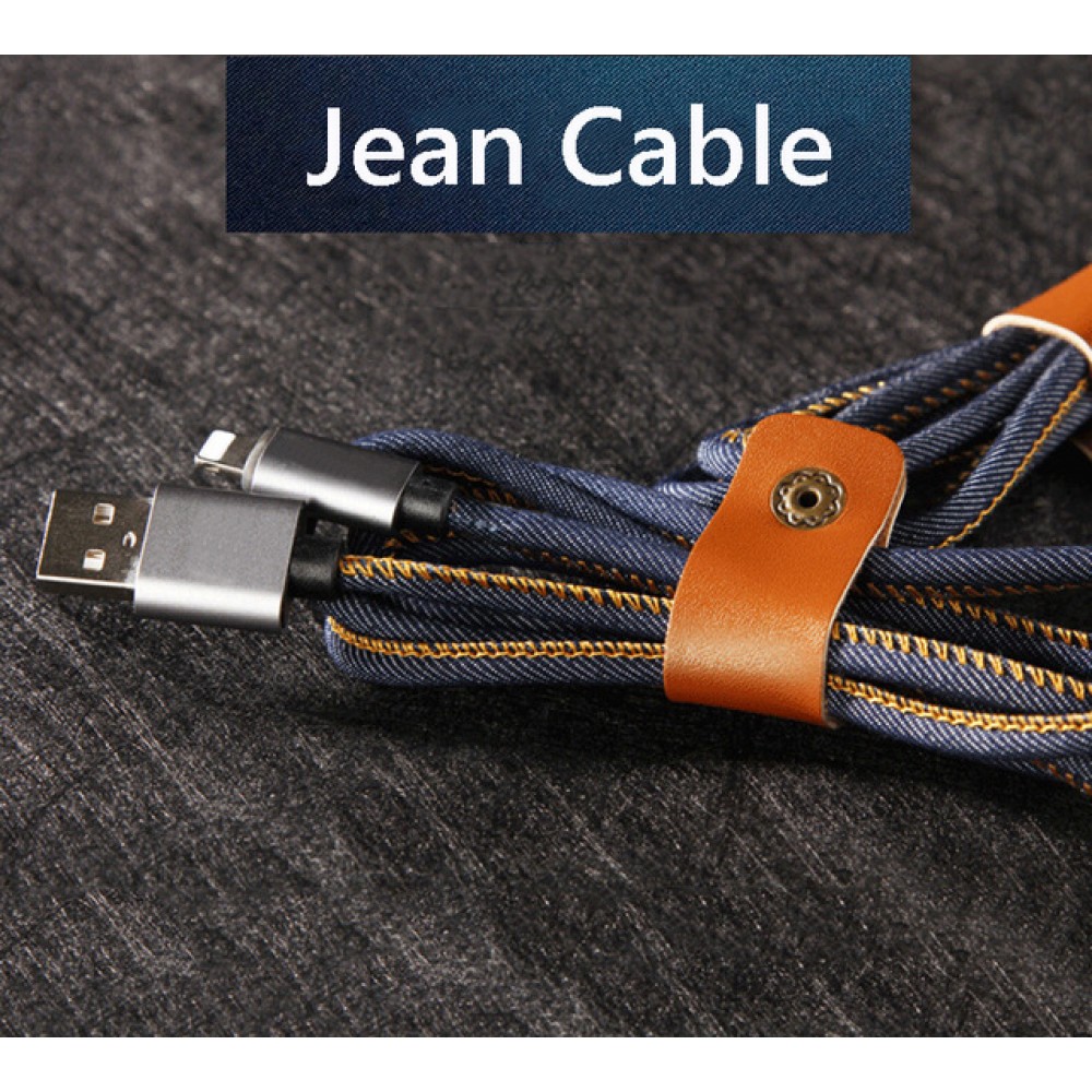 Câble iPhone (1 m) Lightning vers USB-A - Denim Jeans Look