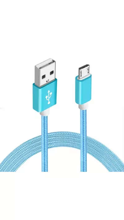Câble chargeur (1 m) USB-C vers USB-A - Nylon metal - Bleu