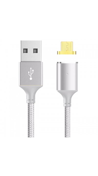 Câble chargeur (1 m) USB-C vers USB-A - Connecteur magnétique - Argent
