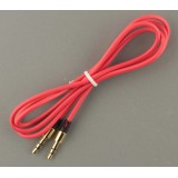 Câble stéréo double connexion AUX 3,5 mm - fiche audio + 1 mètre - Rouge