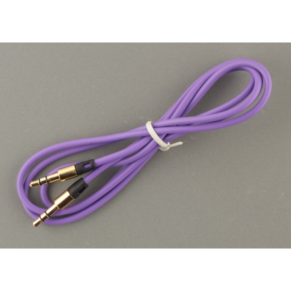 Câble stéréo double connexion AUX 3,5 mm - fiche audio + 1 mètre - Violet