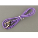 Stereo Kabel Doppelanschluss AUX 3.5 mm - Audio Stecker + 1 Meter - Lila