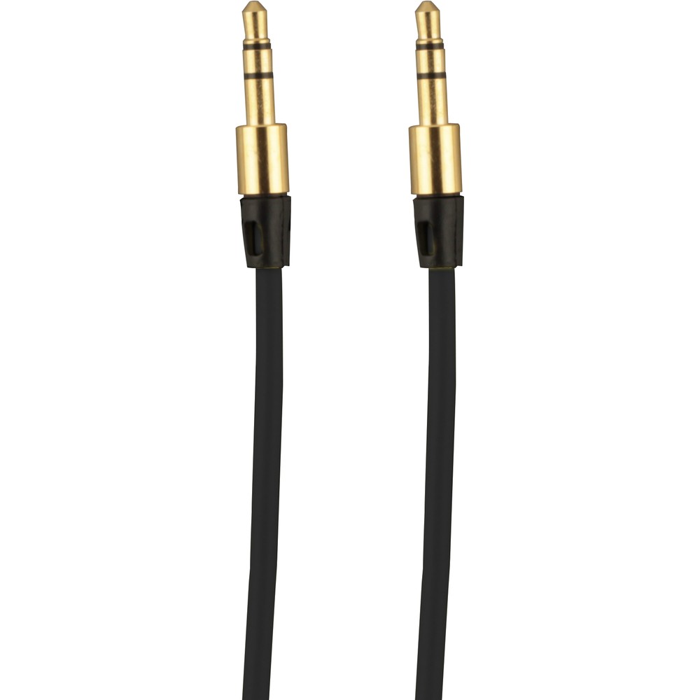 Câble stéréo double connexion AUX 3,5 mm - fiche audio + 1 mètre - Noir