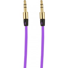 Stereo Kabel Doppelanschluss AUX 3.5 mm - Audio Stecker + 1 Meter - Lila