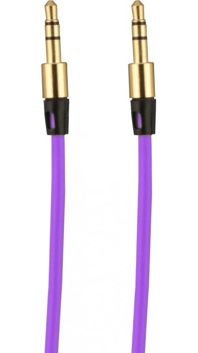 Câble stéréo double connexion AUX 3,5 mm - fiche audio + 1 mètre - Violet
