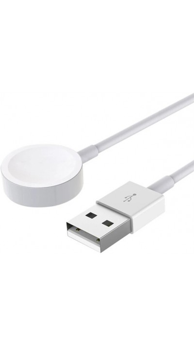 Câble de charge magnétique pour Apple Watch Smart Docking Station USB-A - Blanc