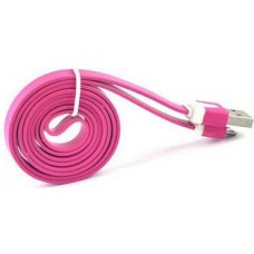Câble de recharge Micro USB (3m) Flat Noodle - Rose foncé