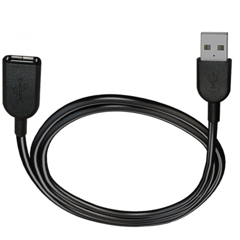 USB-A Verlängerungskabel (1M) mit USB-A Stecker - USB Stick Speicher - Schwarz