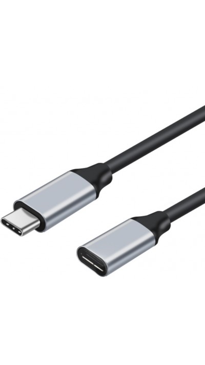 USB-C Verlängerungskabel (1M) mit USB-C Stecker - USB Stick Speicher - Schwarz