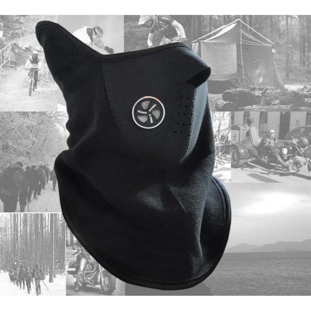 Windschutz Gesichtsmaske für Outdoor Aktivitäten für kalte und windige Tage - Schwarz