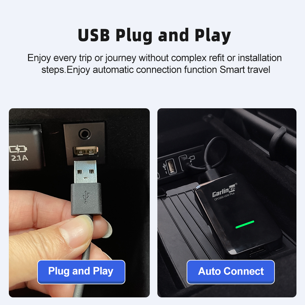 Carlinkit 3.0 Wireless CarPlay Drahtloser Adapter für Autos mit Apple CarPlay (CPC200-U2W-PLUS, 2022)