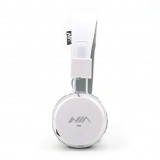 NIA X3 - Casque Bluetooth sans fil On-Ear basses profondes et connexion SD/AUX - Blanc