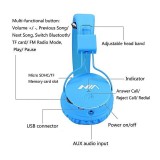 NIA X3 - Kabellose Bluetooth Kopfhörer On-Ear tiefer Bass Inkl. AUX/SD Karten Anschluss - Blau