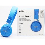 NIA X3 - Kabellose Bluetooth Kopfhörer On-Ear tiefer Bass Inkl. AUX/SD Karten Anschluss - Blau