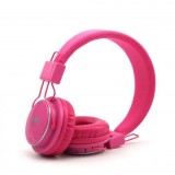 NIA X3 - Casque Bluetooth sans fil On-Ear basses profondes et connexion SD/AUX - Rose