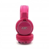 NIA X3 - Casque Bluetooth sans fil On-Ear basses profondes et connexion SD/AUX - Rose